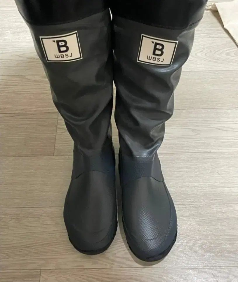 WBSJ グレー M ロング レインブーツ