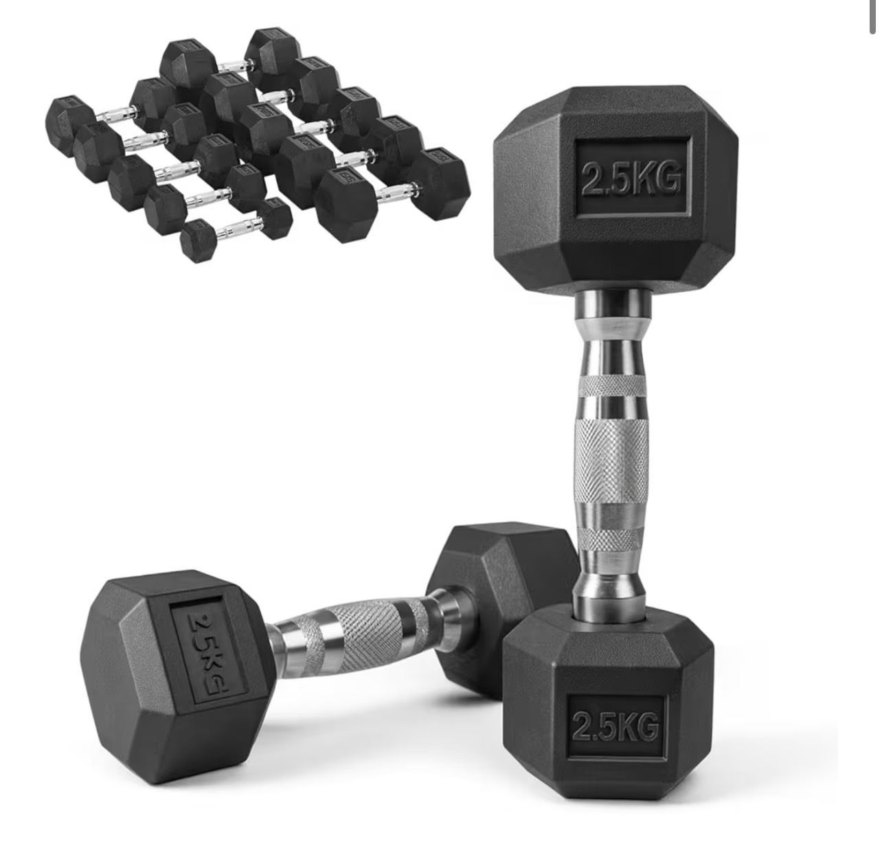 新品】□全国の大手ジムに多数導入□ 高密度ヘックスダンベル 2.5kg×2