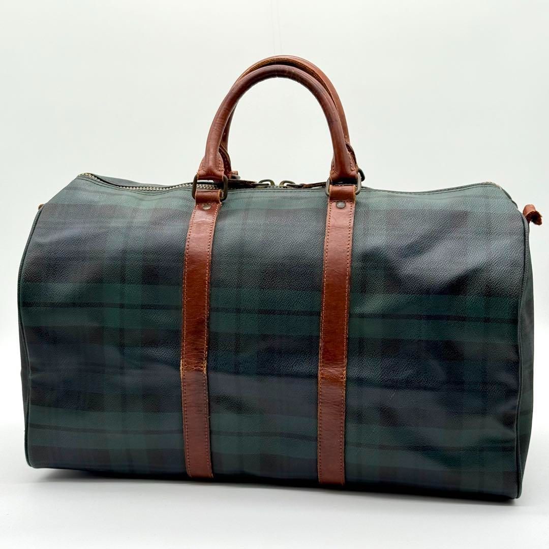 ラルフローレン ボストンバッグ タータンチェック ヴィンテージ ゴールド金具 良品】RalphLauren タータンチェック ボストンバッグ ヴィンテージ