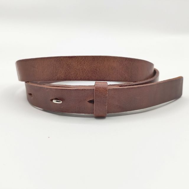 45R フォーティファイブアール レザー ベルト ブラウン ロゴ 金具 45R/45rpm ヴィンテージレザーのベルト（細）日本製 ナロー ベルト