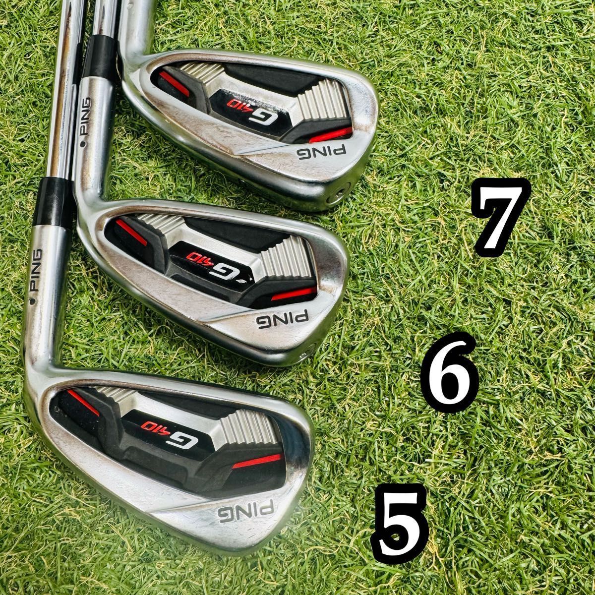 良品】ピン G410 黒ドット メンズアイアンセット 6本 スチール S