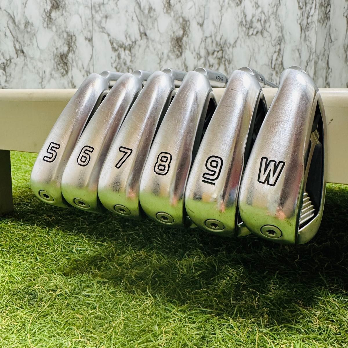 良品】ピン G410 黒ドット メンズアイアンセット 6本 スチール S