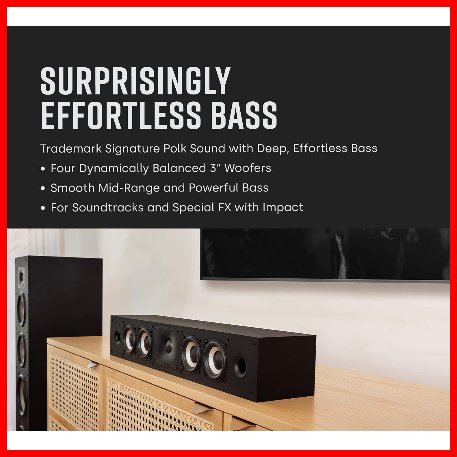 Monitor AUDIO XTシリーズ POLK スリムセンタースピーカー マットブラック ポークオーディオ MXT 35