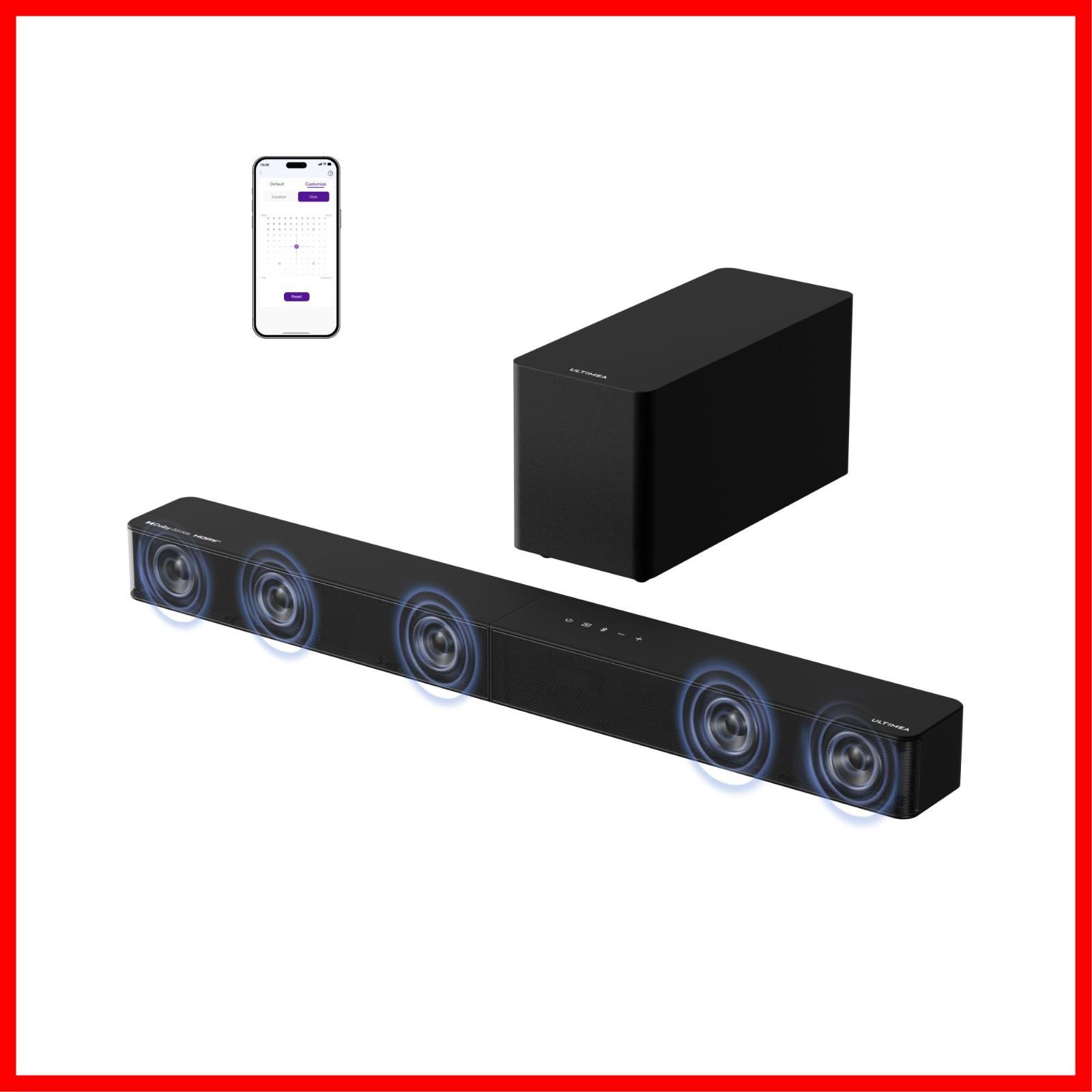 在庫処分 サブウーファー付き HDMIケーブル付き Atmos|eARC対応 サラウンドスピーカー Dolby VoiceMX|BassMX|APP制御 300 W出力 テレビ用 Bluetooth 5.4 サウンドバー ホームシアター 5.1 ch Poseid