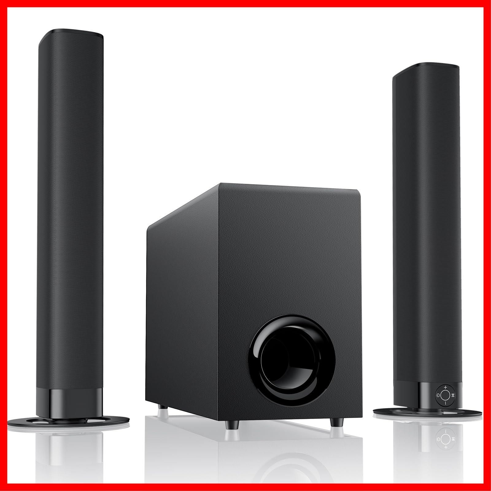 日本語説明書付 技適 PSE認証済 HDMI ARC 光デジタル AUX Bluetooth接続対応 音量強化機能とイコライザーモード EQ を搭載 テレビ用スピーカー 搭載 5.3 Bluetooth 分離型サブウーファー付き 設計 1 in