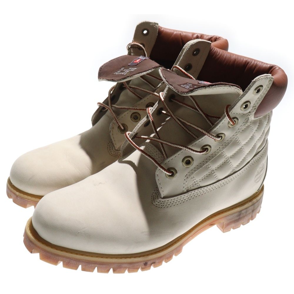 Timberland ティンバーランド ICON 6 INCH PREMIUM BOOTS OFF WHITE NUBUCK アイコン 6インチ ヌバック キルテッドパネル レースアップブーツ オフホワイト 9657 B