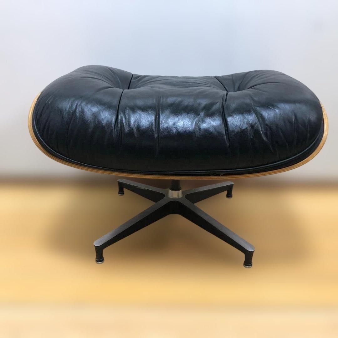 ハーマンミラー イームズ オットマン 1991年製 ウォールナット 成形合板 ブラックレザー 単体販売 251214 1