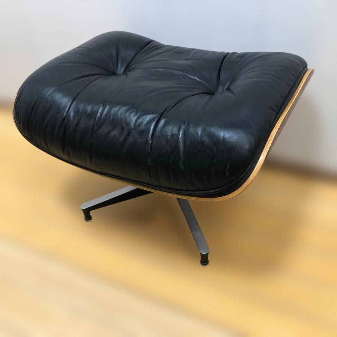 ハーマンミラー イームズ オットマン 1991年製 ウォールナット 成形合板 ブラックレザー 単体販売 251214 1