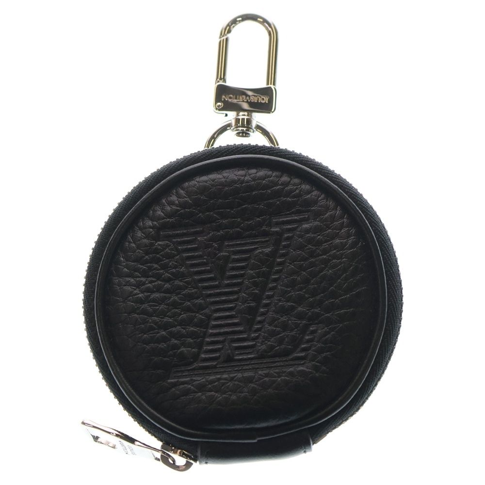 LOUIS VUITTON ルイヴィトン ポルトクレ ラウンド チャームポーチ ブラック レザー MP2860