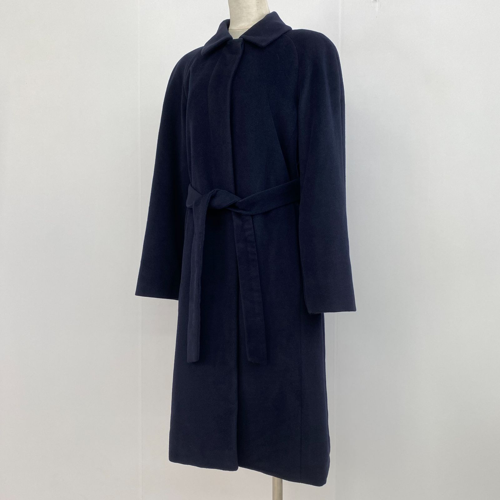 バーバリーロンドン ロングコート アンゴラ ベルテッド 裏地総柄 11 L