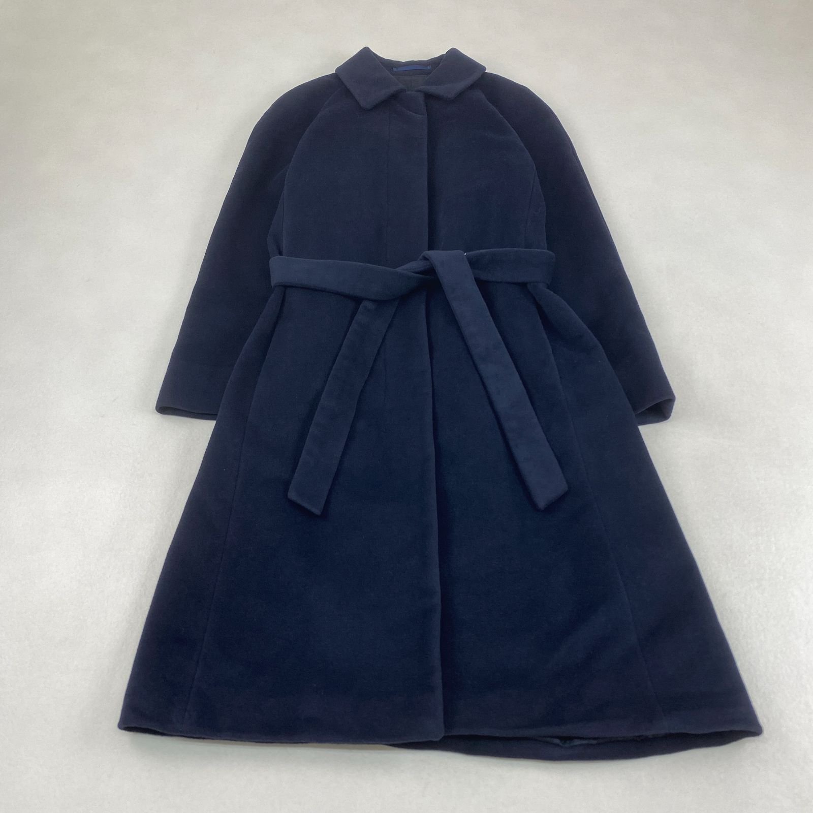 バーバリーロンドン ロングコート アンゴラ ベルテッド 裏地総柄 11 L