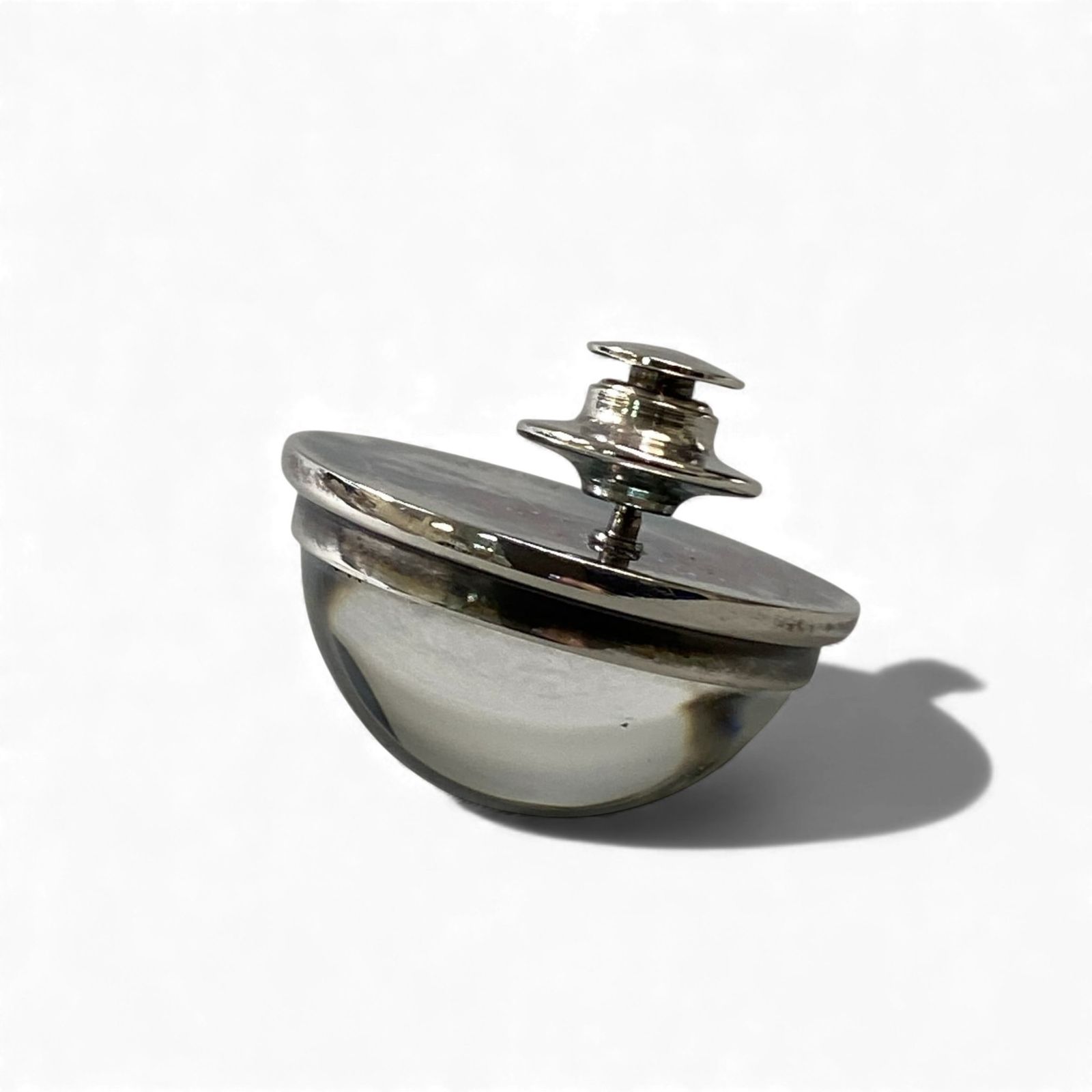 l14 LALIQUE ラリック クリアミラーボール ピンブローチ バッジ