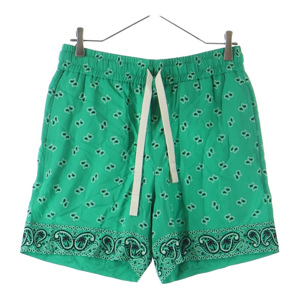 Palm Angels パームエンジェルス 24 SS PAISLEY SHORT ペイズリー柄 ドローストリング ショーツ ハーフパンツ グリーン