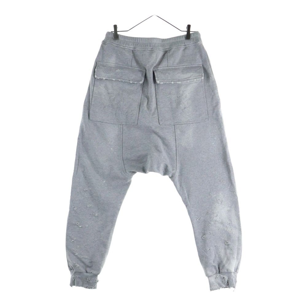 Z VARGAS ザックバルガス ダメージ加工 ロゴ刺繍 スウェットパンツ グレー