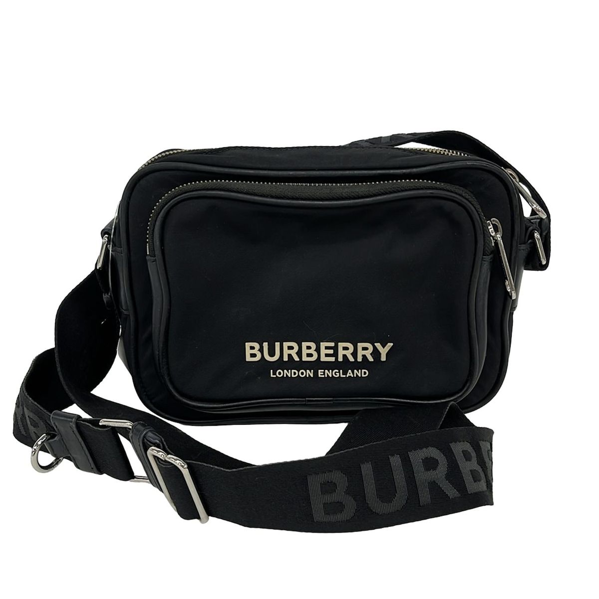 Burberry バーバリー ショルダーバッグ - 黒×白
