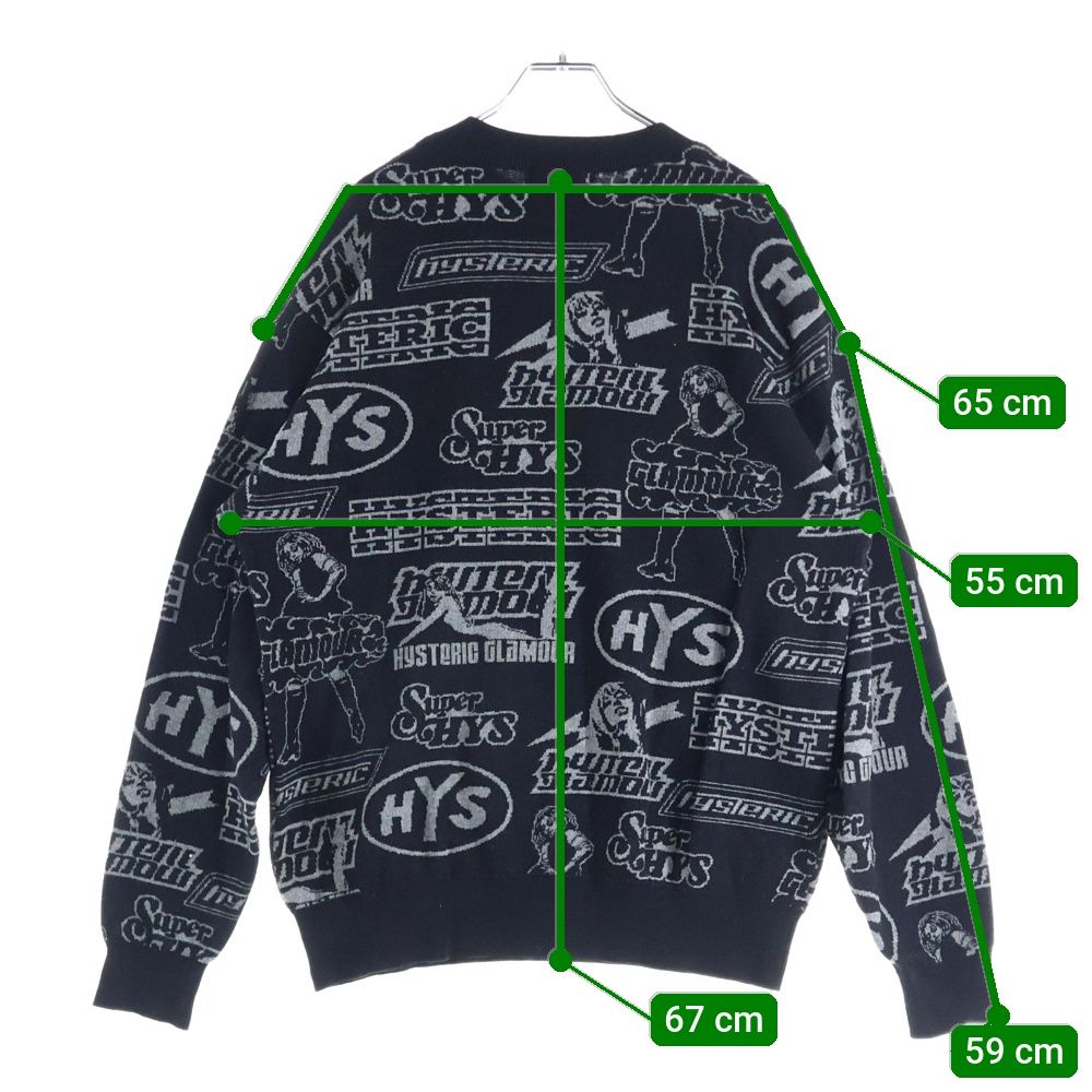 HYSTERIC GLAMOUR (ヒステリックグラマー) VIXEN BOX柄 クルーネック