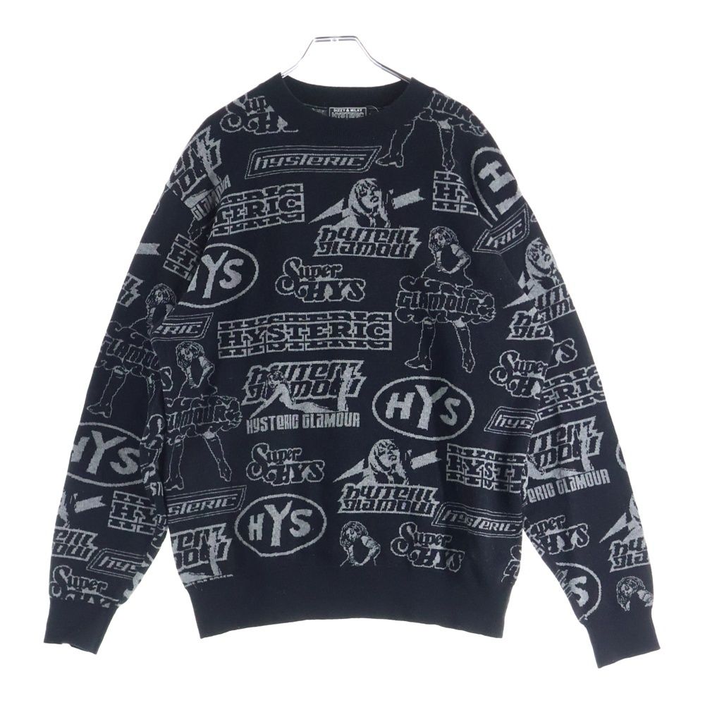 HYSTERIC GLAMOUR 長袖ニットセーターS HYSTERIC GLAMOUR (ヒステリックグラマー) VIXEN BOX柄 クルーネック