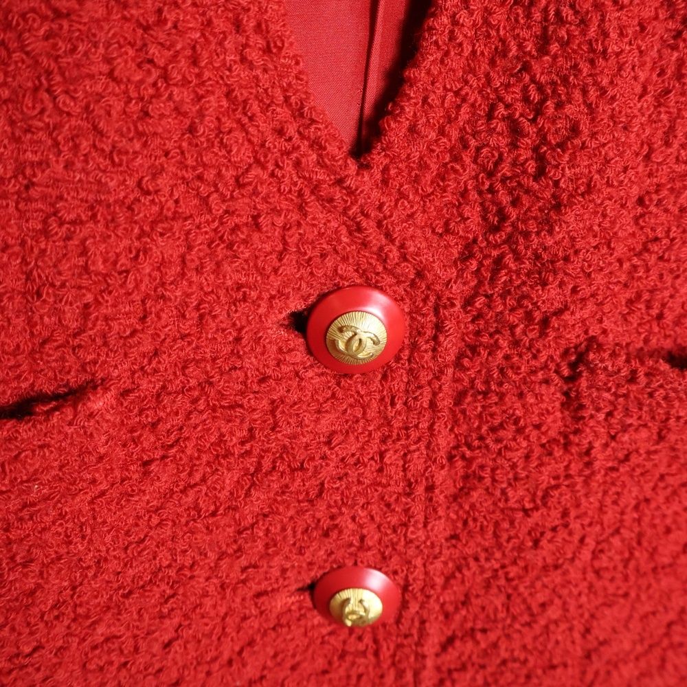 CHANEL (シャネル) 93AW ココマークボタン ウール ノーカラー 3B