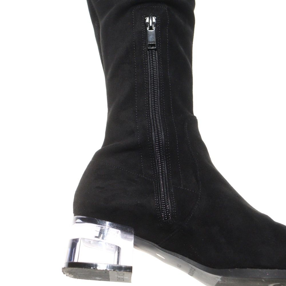 STACCATO (スタッカート) スエード クリアヒール ニーハイブーツ 割引