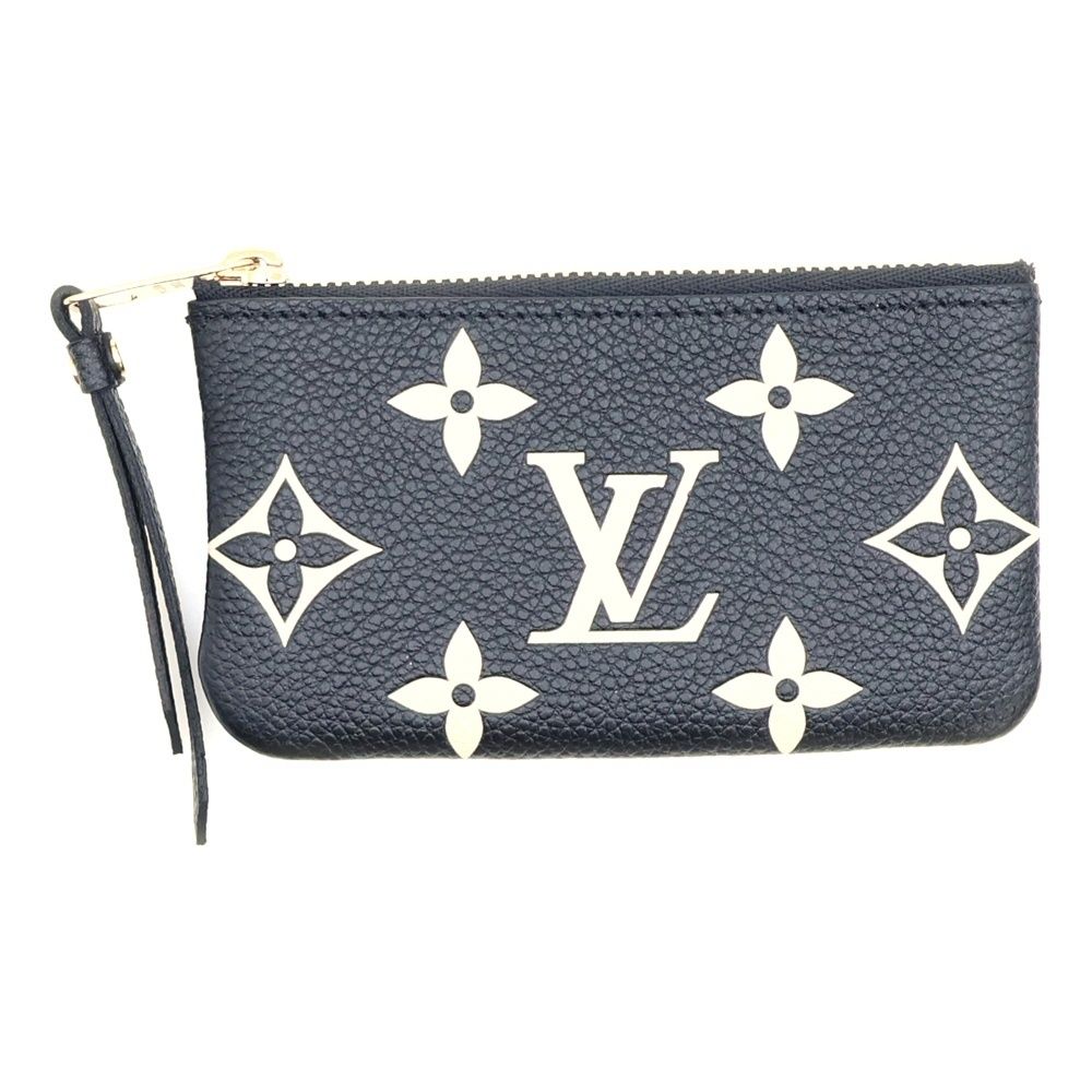LOUIS VUITTON ルイヴィトン モノグラム アンプラント ポシェットクレ バッグチャーム キーホルダー ポーチ ケース ブラック×ベージュ ノワールレザー M 80885 ゴールド金具
