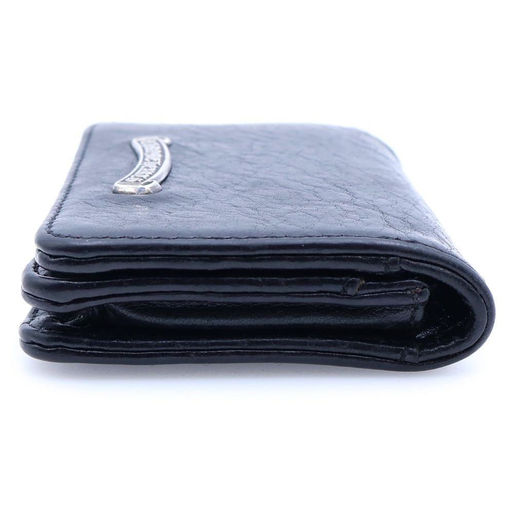 CHROME HEARTS (クロムハーツ) CARD CASE スクロールラベル レザー