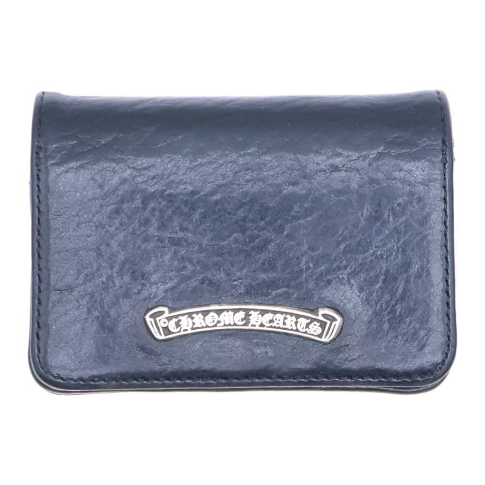 CHROME HEARTS (クロムハーツ) CARD CASE スクロールラベル レザー