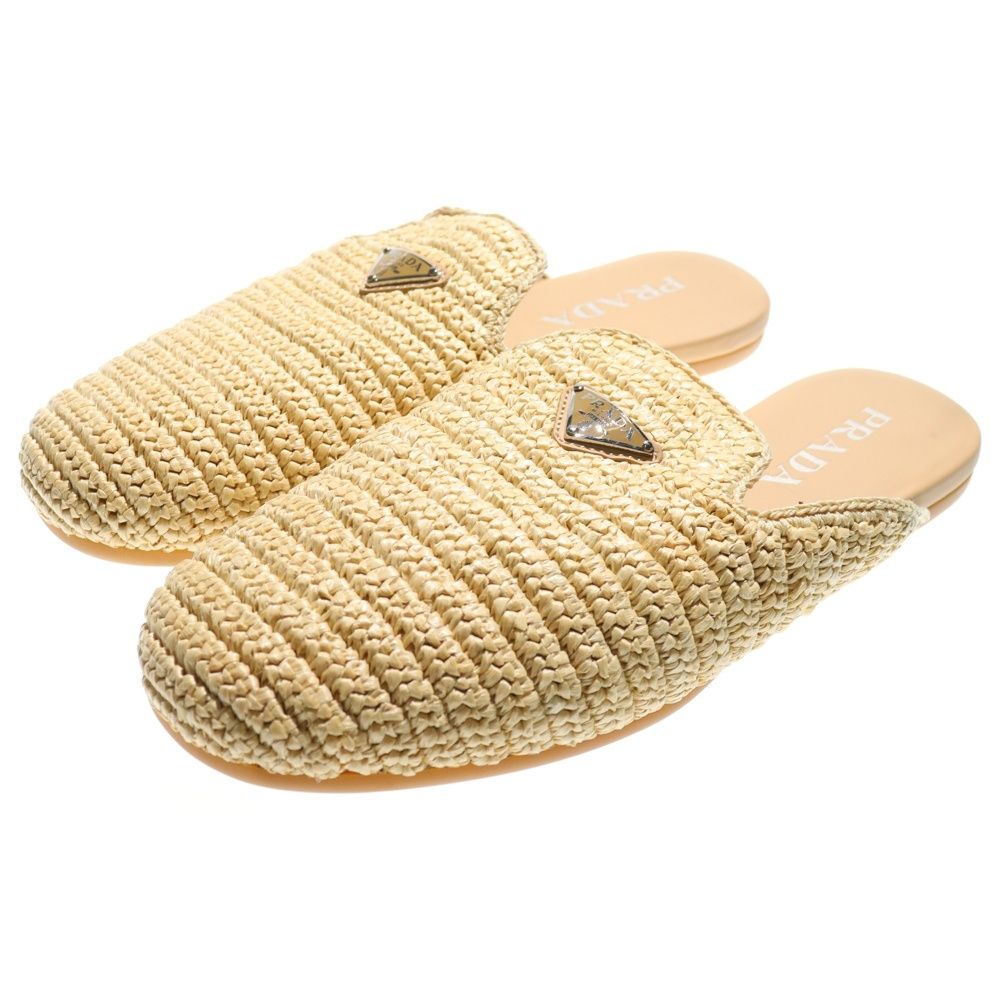 PRADA (プラダ) クロシェ ミュール サンダル ベージュ 2S2984 - メルカリ