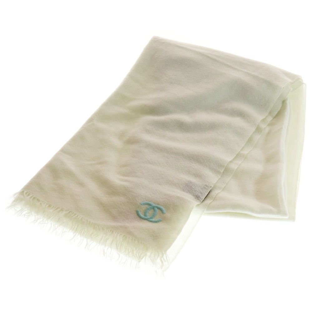 CHANEL シャネル ココマーク刺繍 ストール マフラー アイボリー