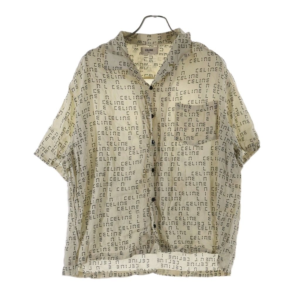 CELINE セリーヌ 22 AW Desital Print Loose-Fit Hawaiian Shirt デジタルロゴ 総柄プリント ルーズフィット レーヨン ハワイアン アロハ オープンカラー 半袖シャツ