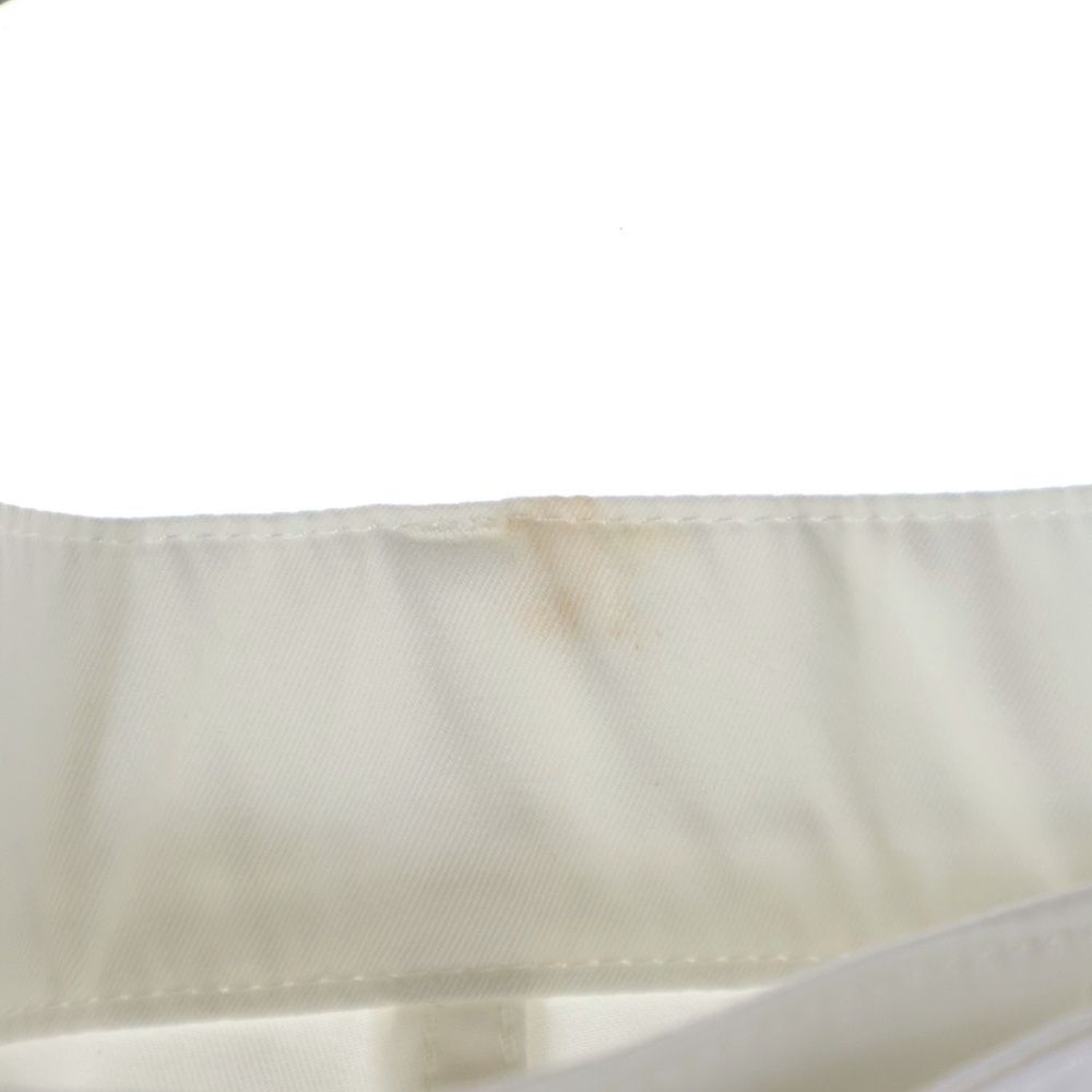 最終値下げ　新品　HERMES コットンパンツ　サイズ40 ホワイト　タグ付き HERMES (エルメス) セリエ ボタンフライ レザーロゴパッチ コットン