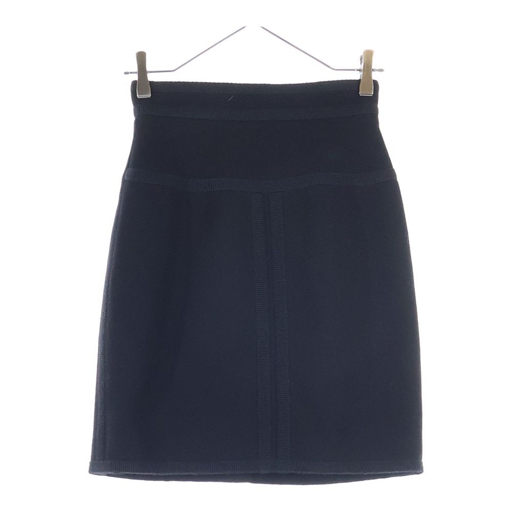 CHANEL (シャネル) ウール タイト ミニ スカート ブラック レディース