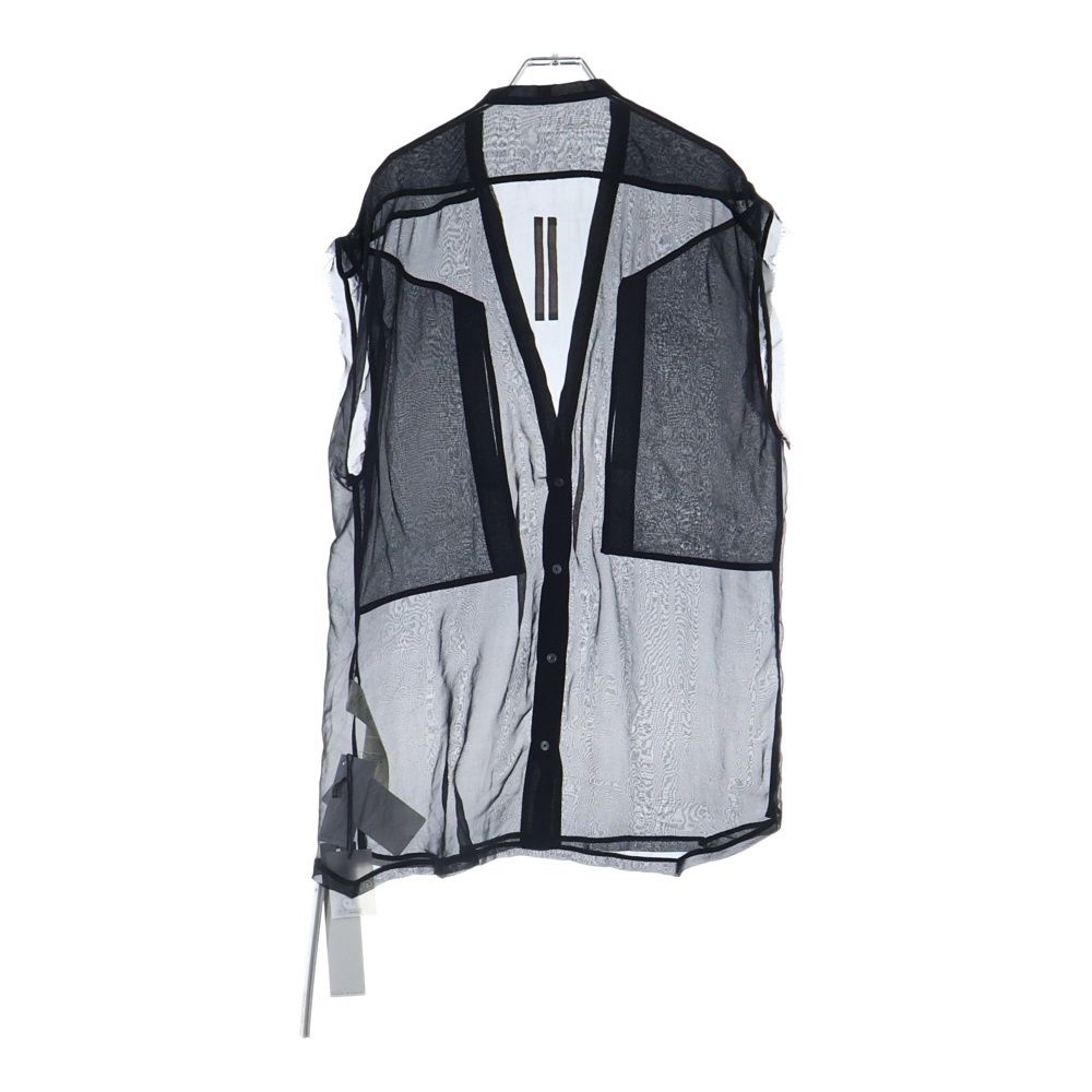 Rick Owens リックオウエンス 23 SS Fogpocket Sl Larry Shirt シルク ノースリーブ シースルーラリーシャツ ブラック S