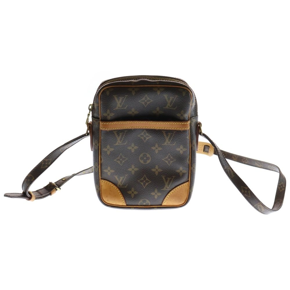 LOUIS VUITTON ルイヴィトン モノグラム ダヌーブ ブラウン PVC レザー ショルダーバッグ M 45266