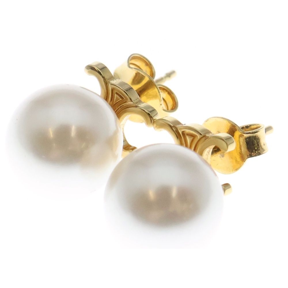 CELINE (セリーヌ) トリオンフ グラス パール ピアス ゴールド GP