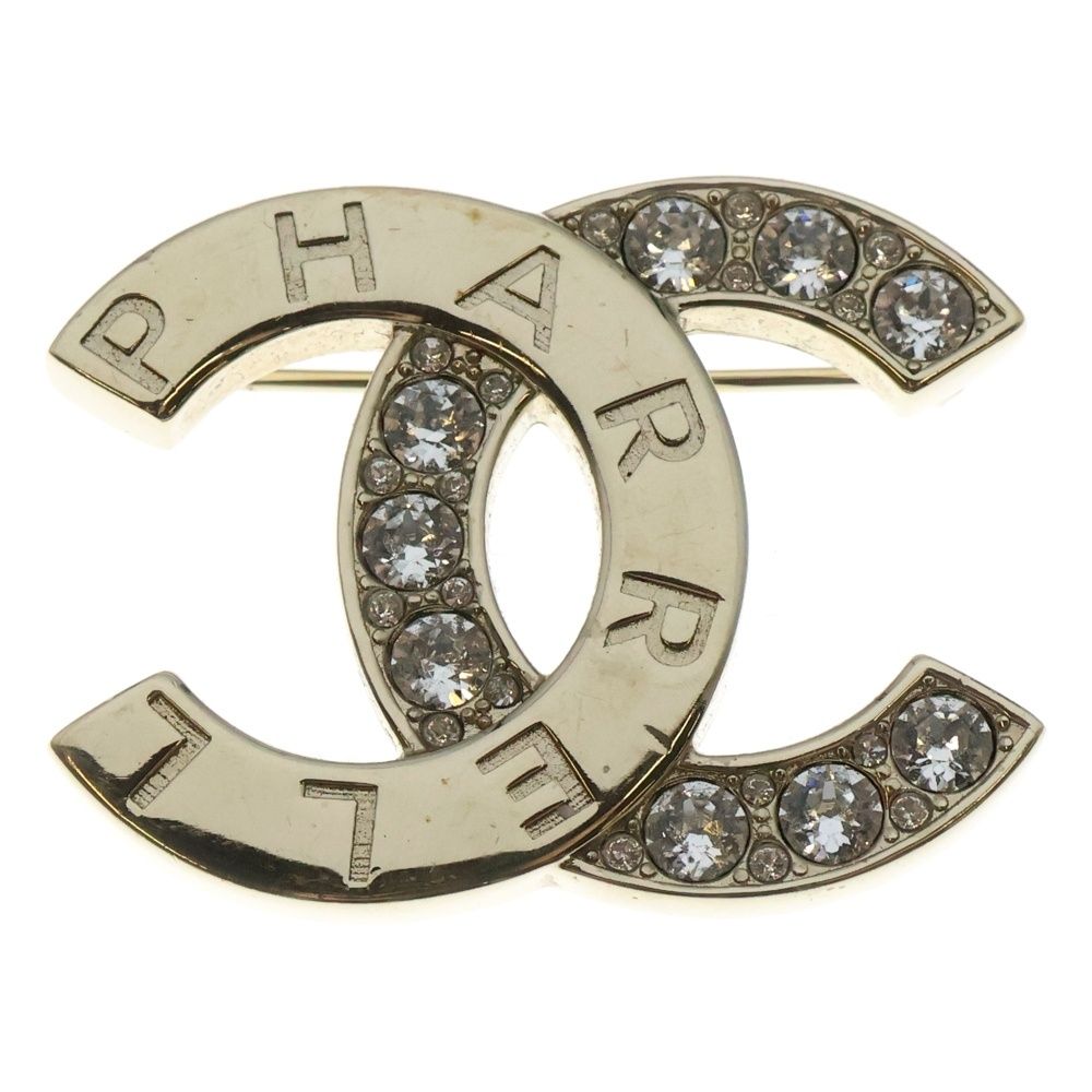 CHANEL シャネル × AB 1375 ココマーク ラインストーン ブローチ ゴールド