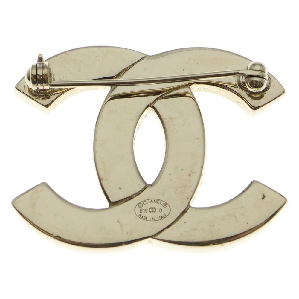 CHANEL シャネル AB 1375 ココマーク ラインストーン ブローチ ゴールド