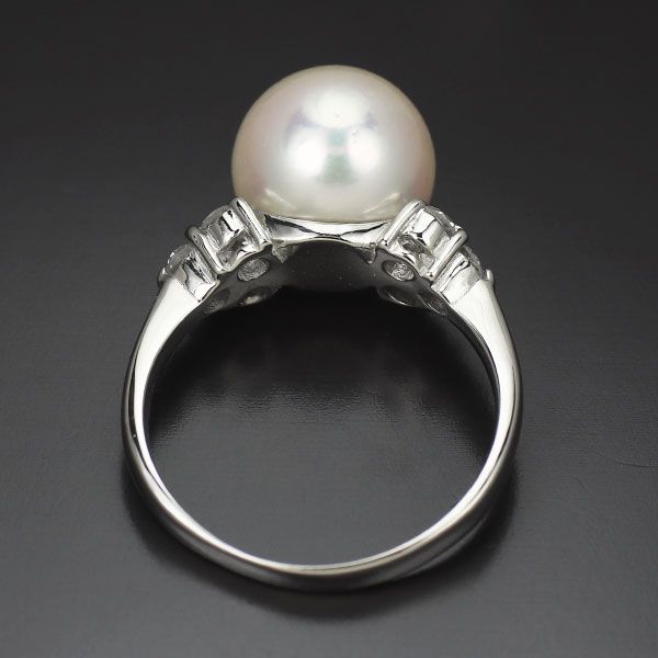 大珠☆アコヤ真珠　ダイヤモンド　ダイヤモンド　Pt900　リング　ソーティング付 楽天市場】【新品仕上げ】Pt900 あこや真珠 ダイヤモンド リング 指輪