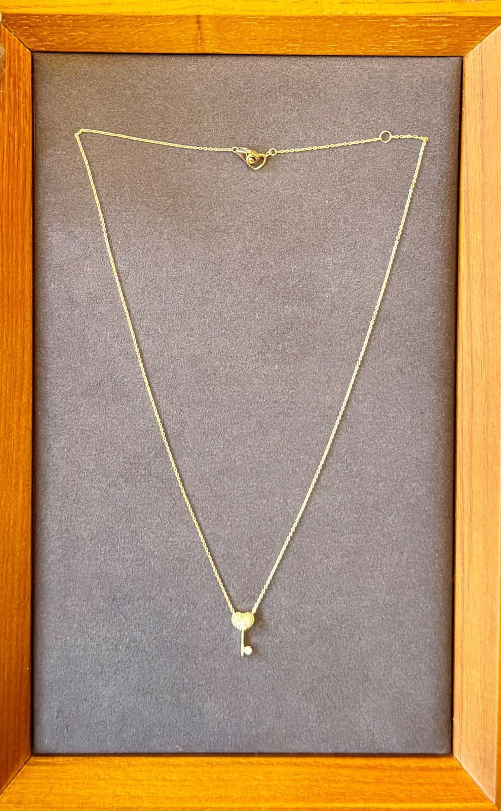 ポンテヴェキオ◇K18YG*ハートダイヤモンドネックレス*鍵モチーフ