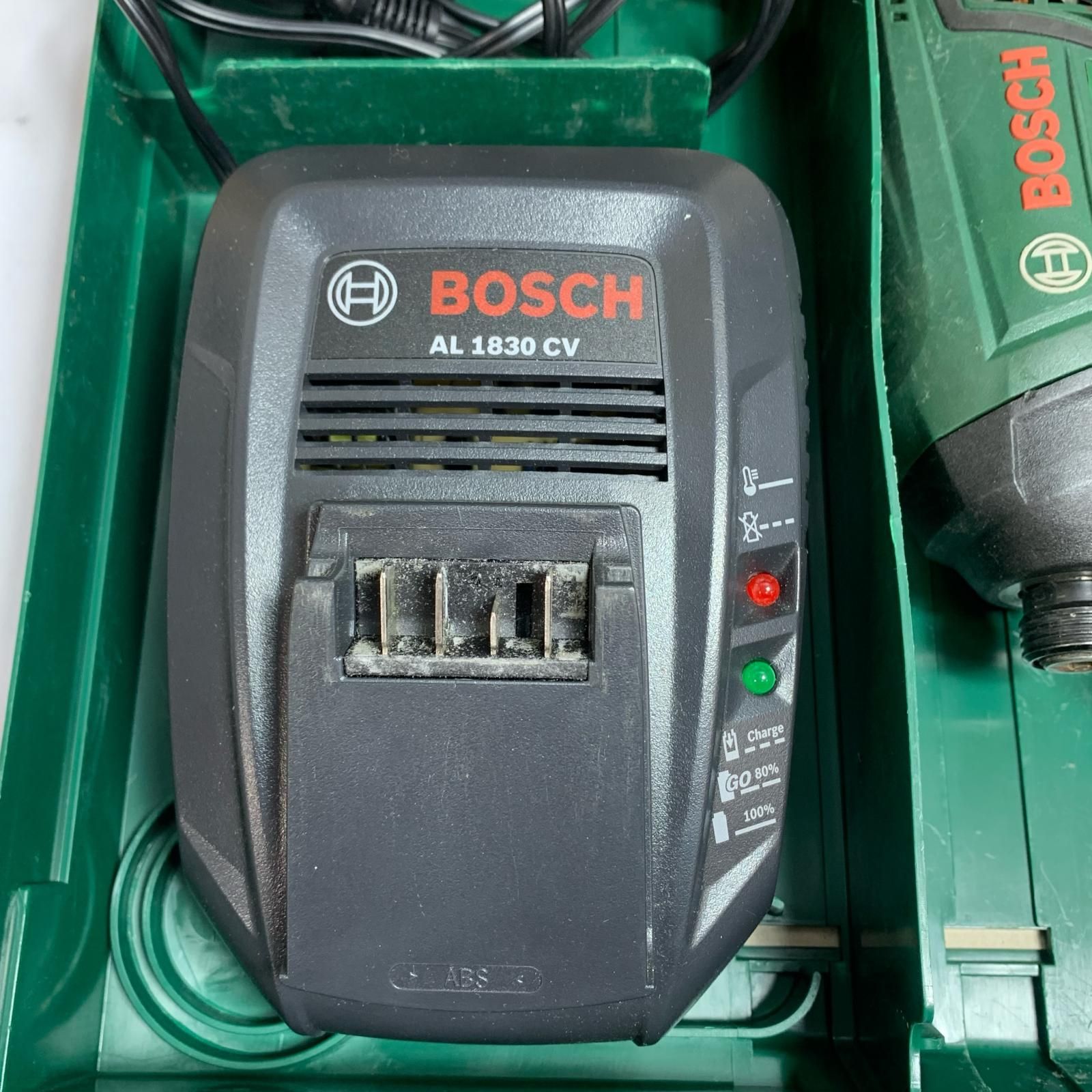 ♭♭BOSCH ボッシュ インパクトドライバ 充電器 充電池 ケース付 18 v PDR LI グリーン