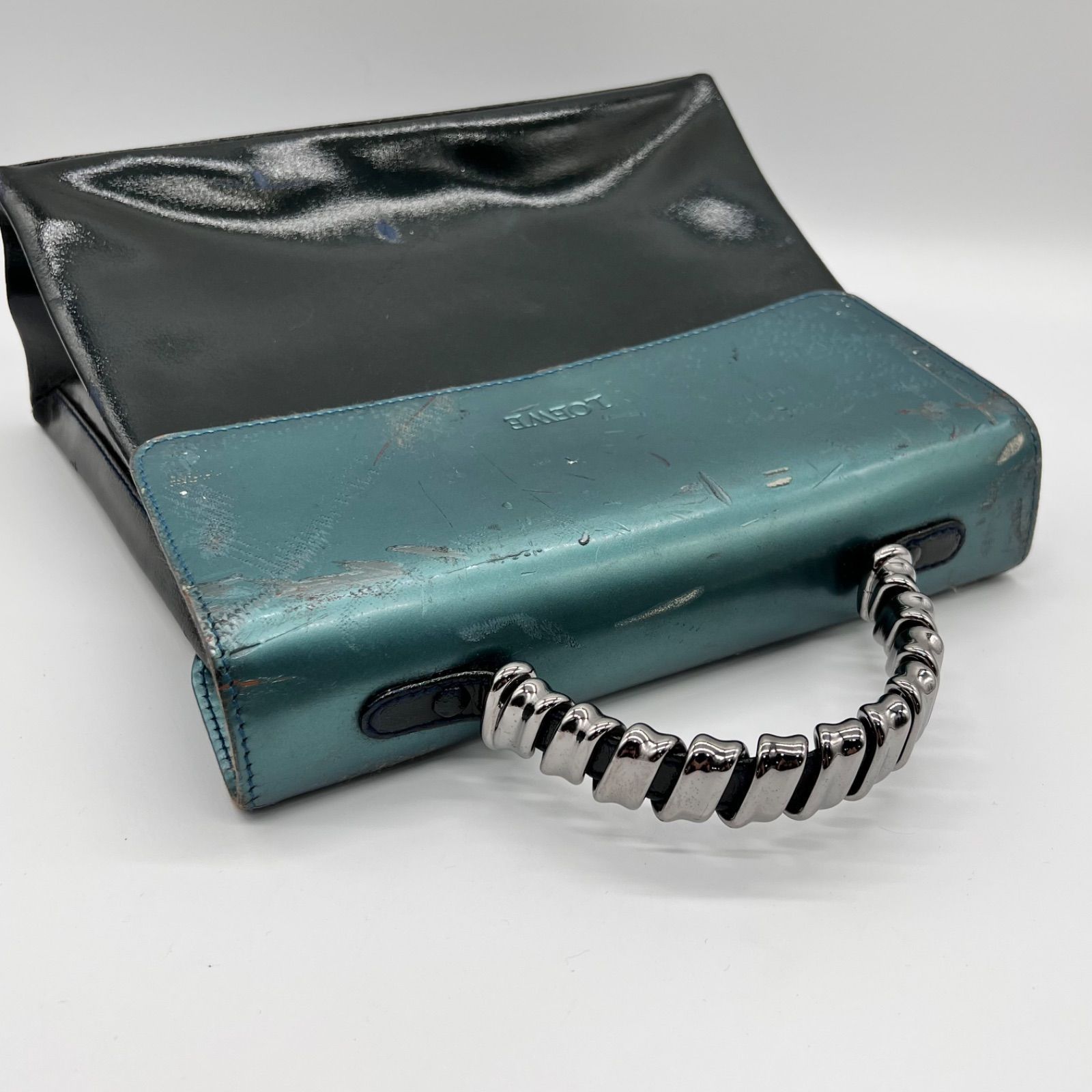 激レア】LOEWE ロエベ ベラスケス ハンドバッグ トップハンドル グリーン