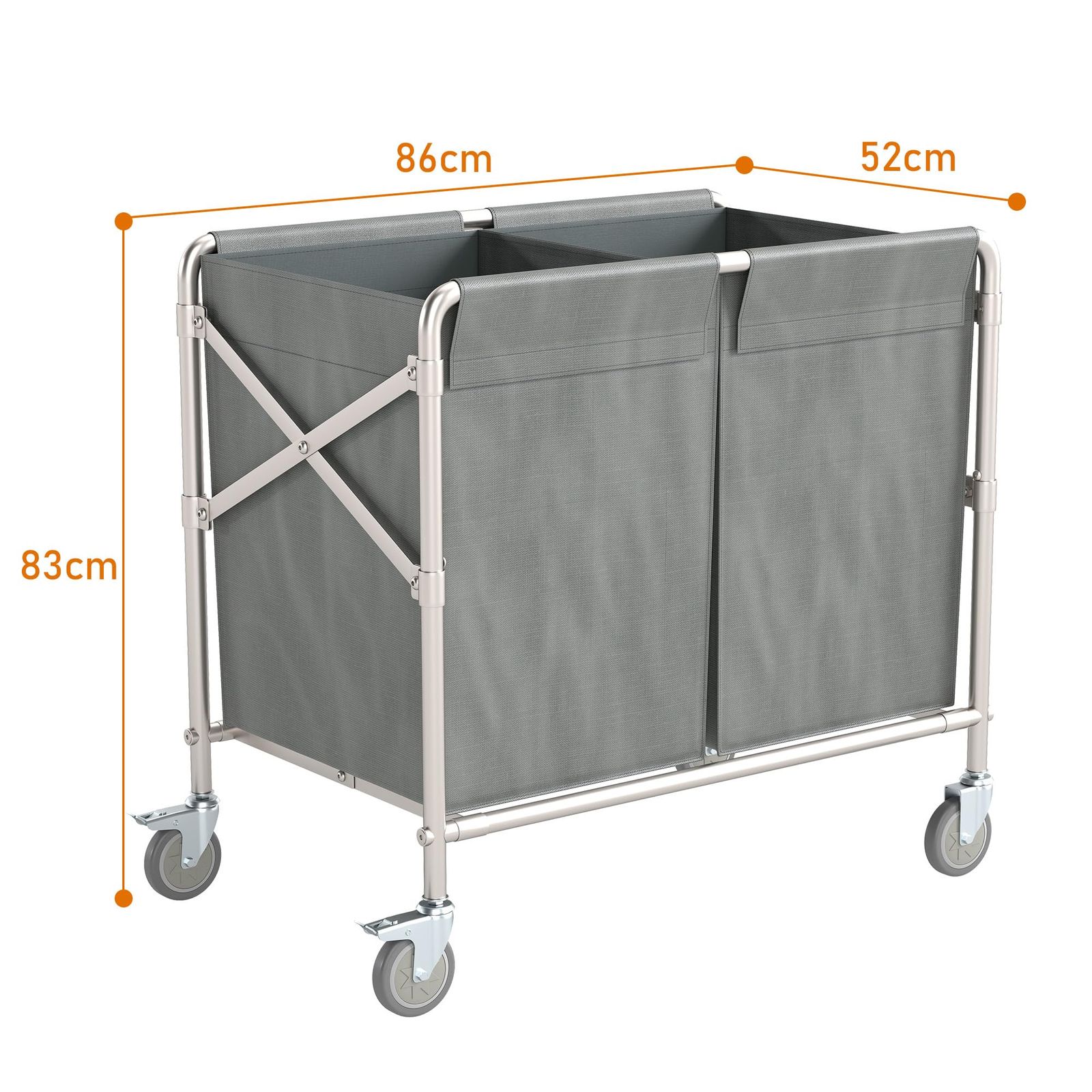 uyoyous リネンカート 業務用ダスト清掃カート 大型 大容量 耐荷重200 kg 頑丈 サイズ86 x 52 83 cm 学校 病院 工場 商業施設 ホテル 業務用清掃用具 キャスター付き