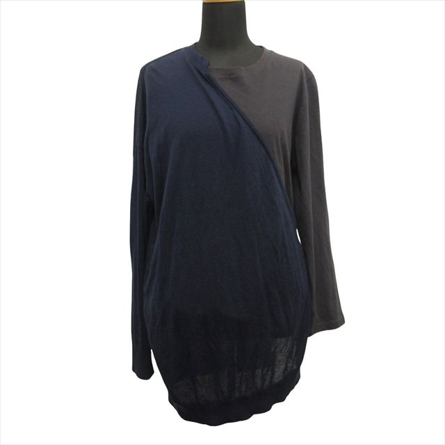 【中古】美品 24aw リスマット バイ ワイズ RISMAT by Y's アシンメトリー レイヤード カットソー ニット 切替 美品 24aw リスマット バイ ワイズ RISMAT by Y's アシンメトリー