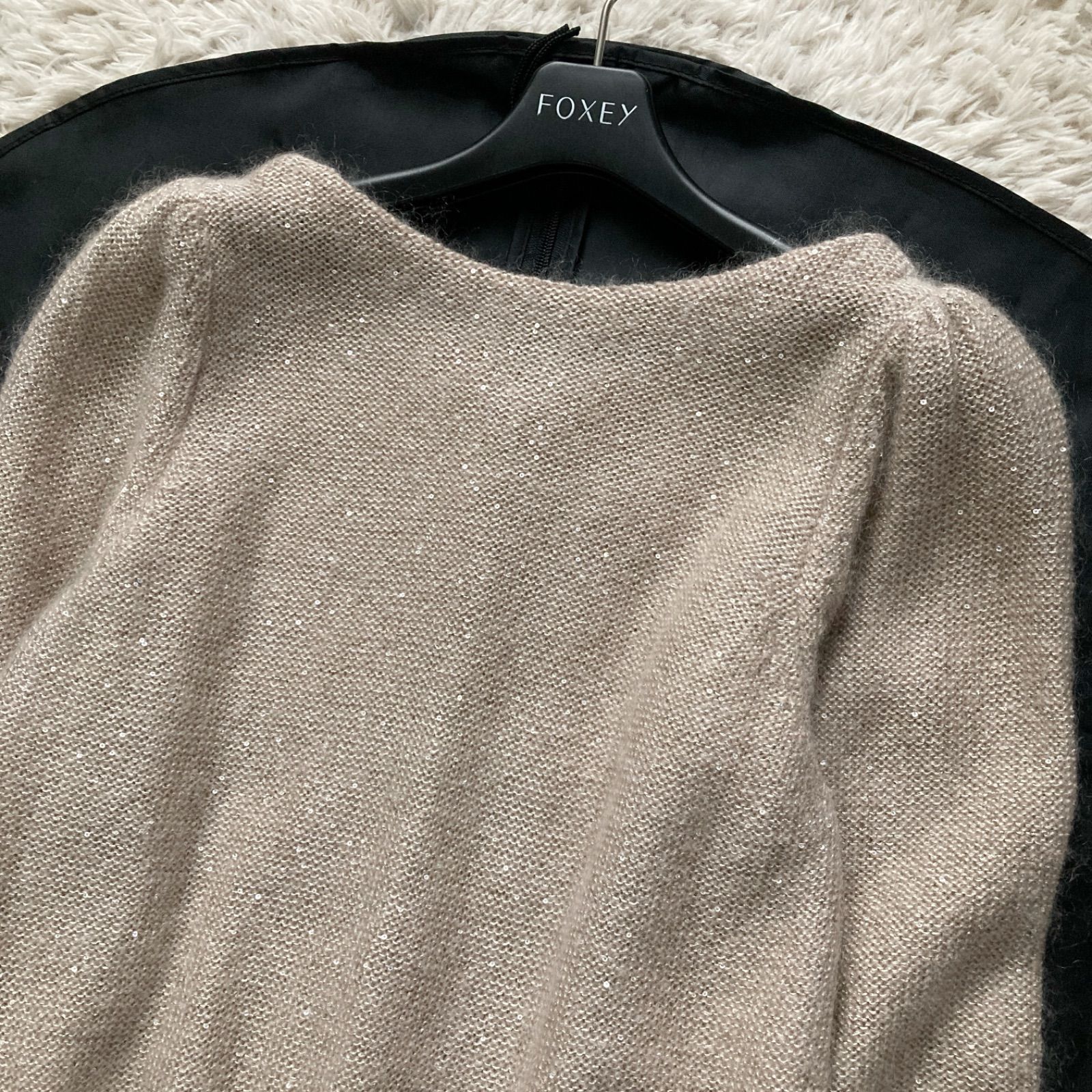 美品 Loulou Willoughby ルルウィルビー モヘア混 前後2way ニット