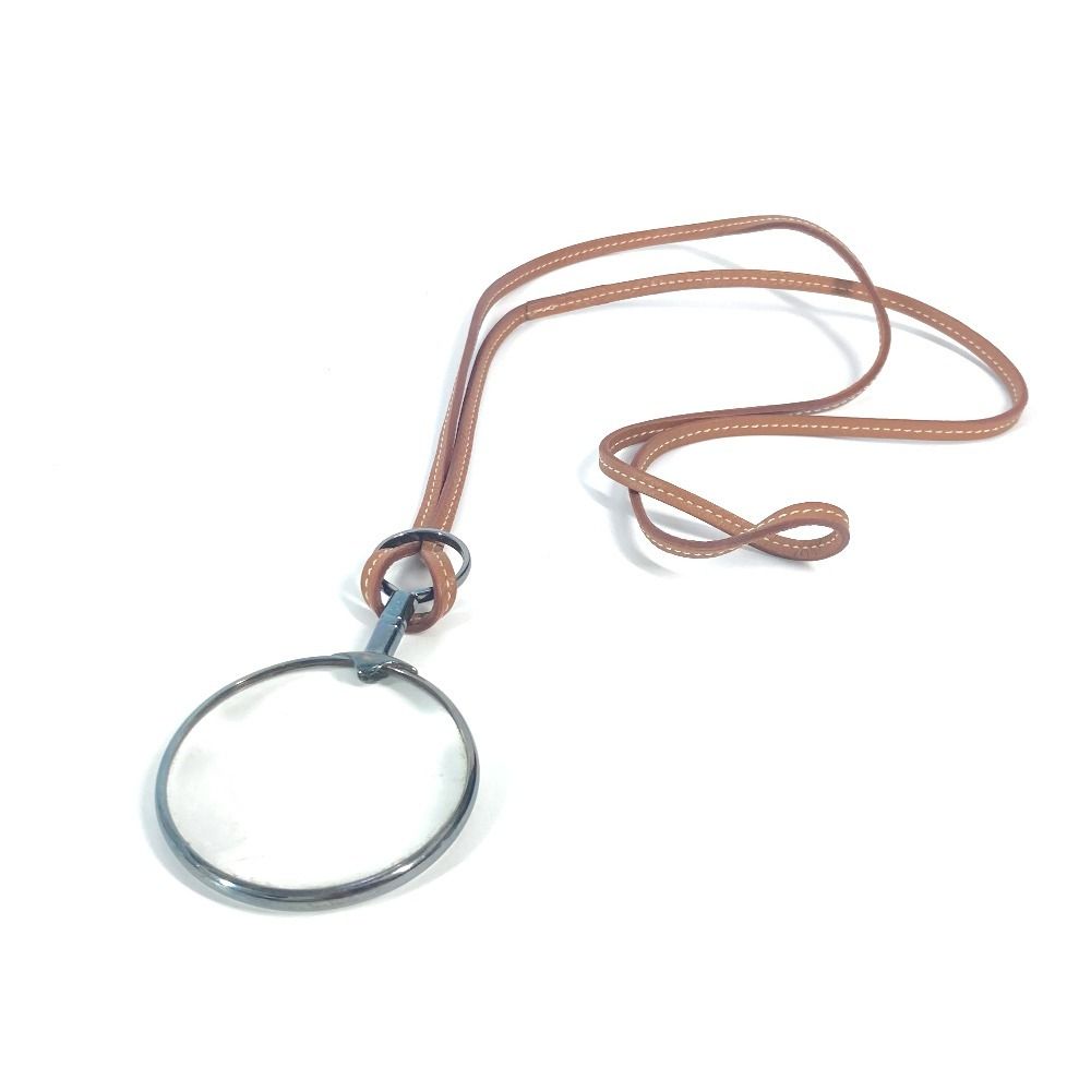 HERMES エルメス ネックレス ルーペ レザー ブラウン - メルカリ