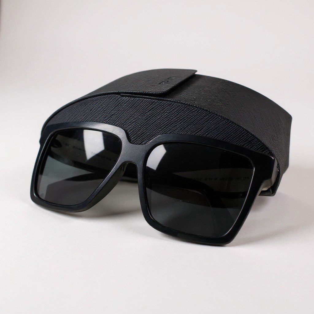 PRADA 未使用サングラス l14 PRADA プラダ ウェリントン サングラス SPR24Z-F 57□14 ブラック