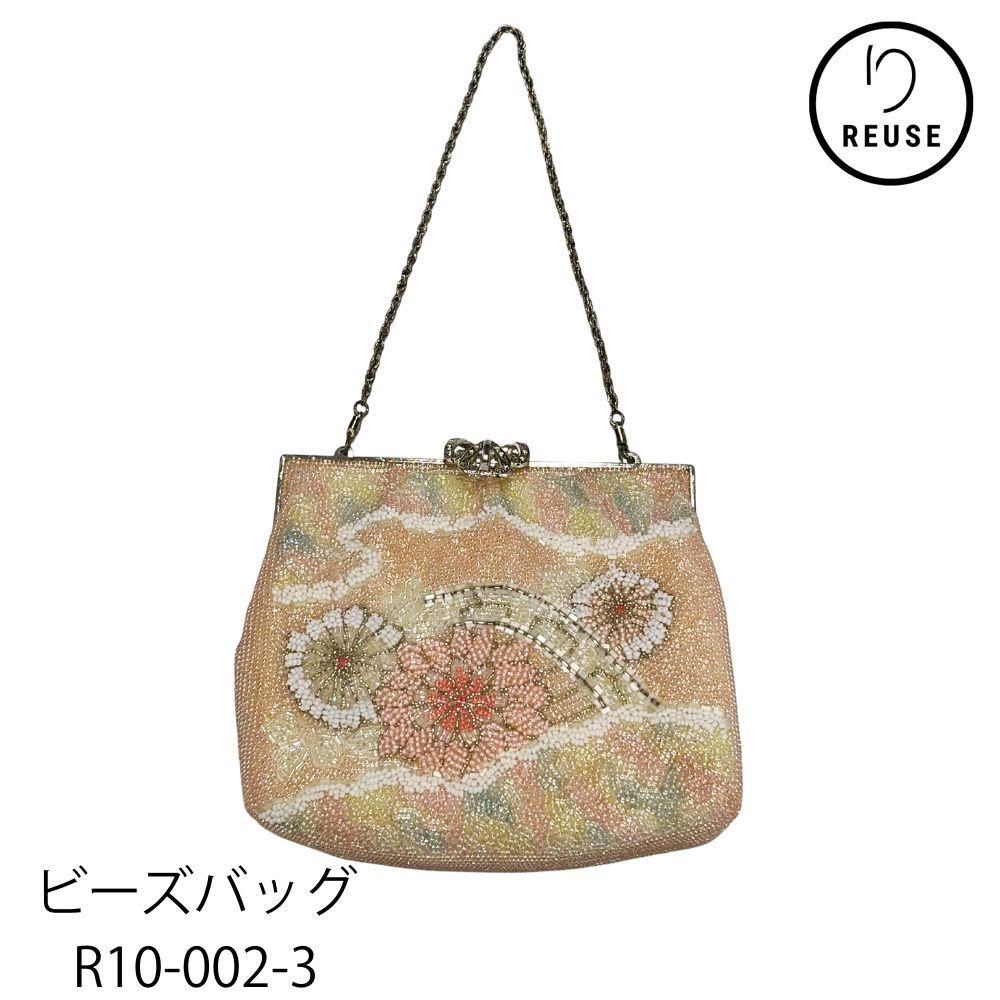 バッグ ビーズ細工 レトロポップ 花模様 リユース 中古 R10-002-3(8050