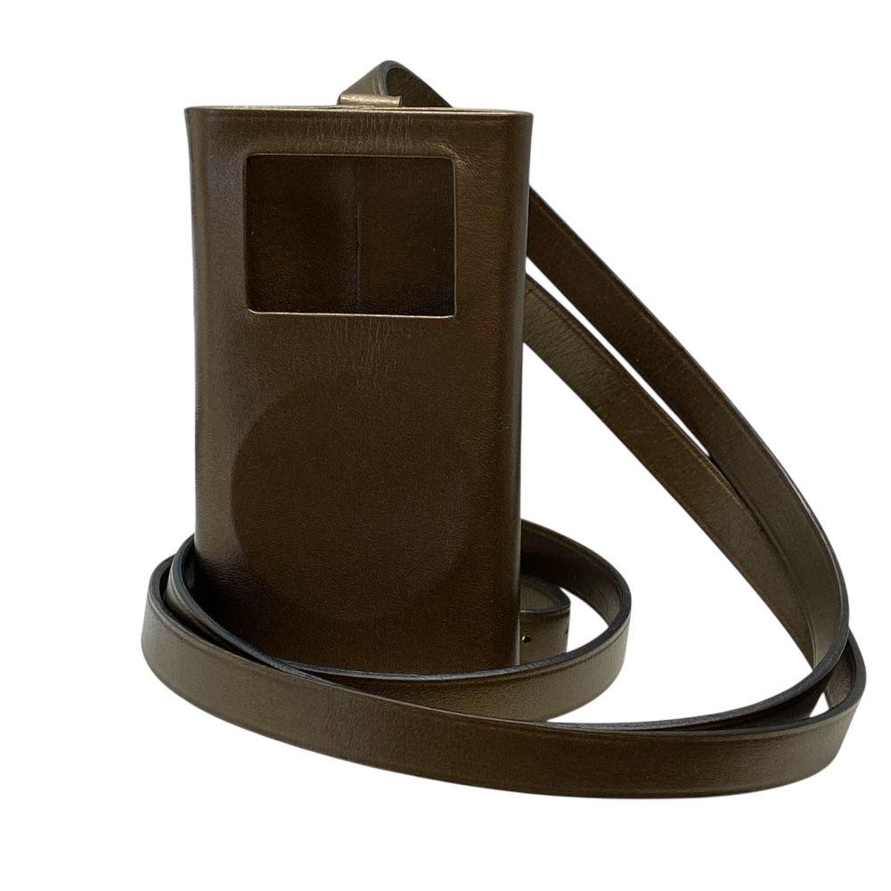 エルメス ネックストラップ付き iPodケース アイポッドケース 小物ケース ブロンズ ゴールド系 ロゴ HERMES 携帯性に優れた モバイルアクセ デイリーユース向け