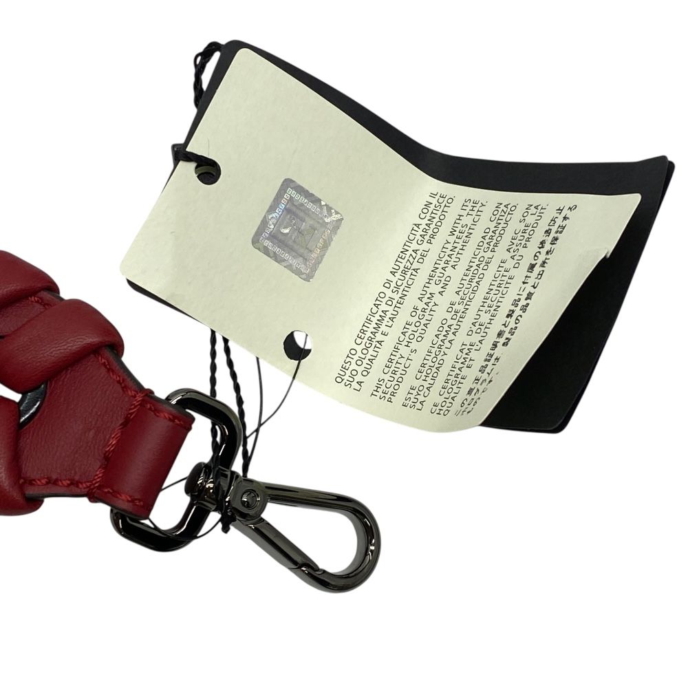 ♥ フェンディ ロング ストラップユー ショルダーストラップ アクセサリー 編み込み レザー シルバー レッド FENDI 付け替え用 バッグストラップ おしゃれ 差し色 コーデ自在