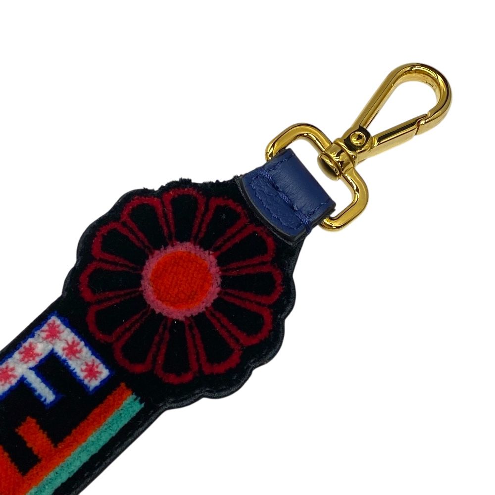 【極美品】FENDI フェンディ フラワースタッズ レザーストラップ ブラック 未使用 フェンディ ロング ストラップユー ショルダーストラップ