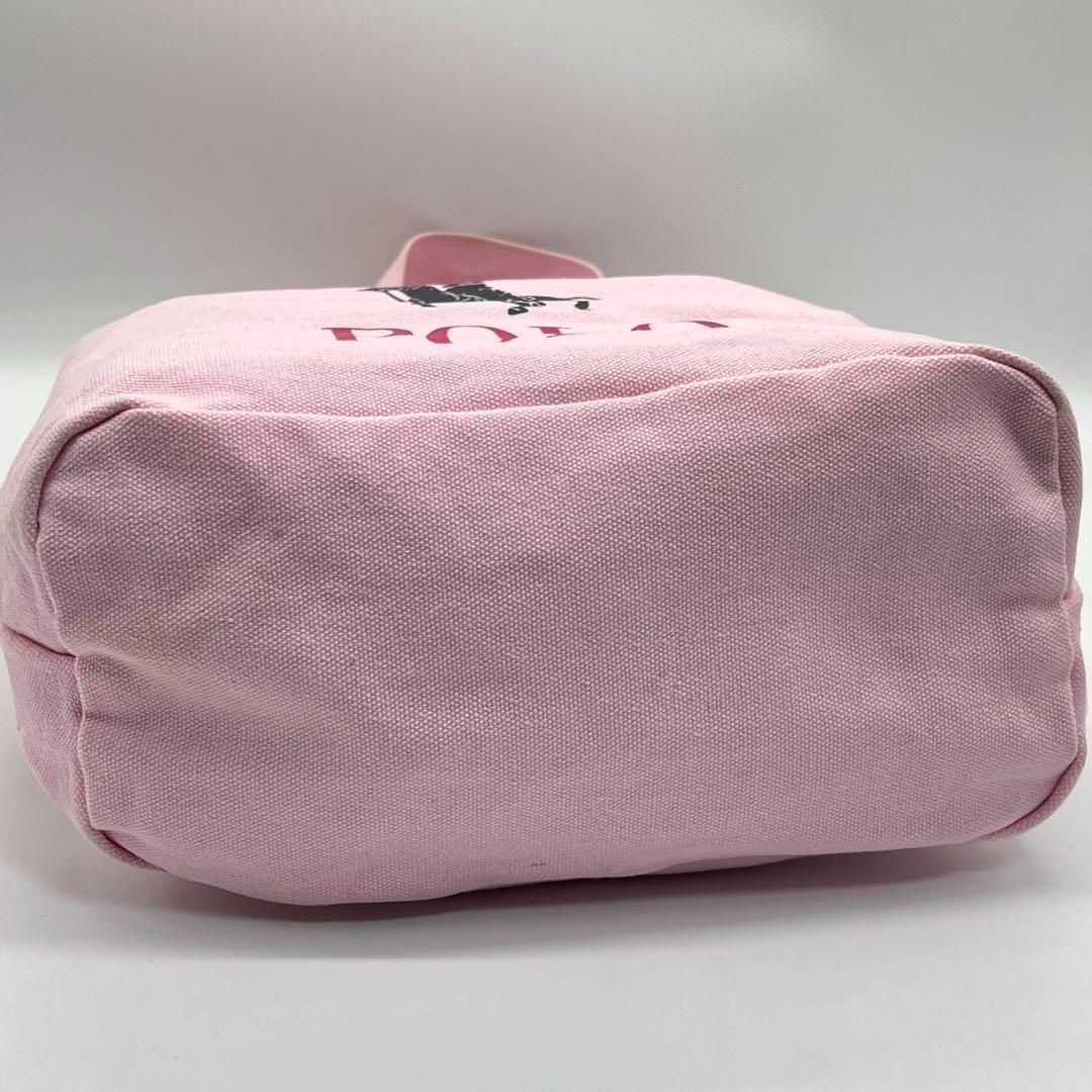 良品】ポロラルフローレン ハンドバッグ トートバッグ キャンバス PINK